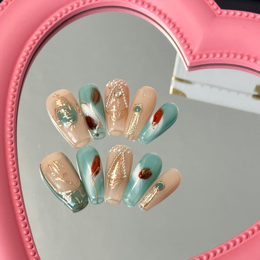 12 star sign press-on nails / Libra